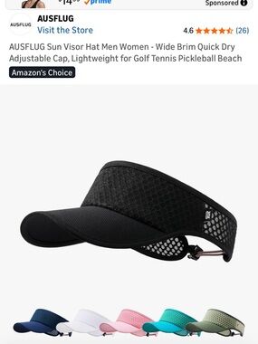 Men’s Black Quick-Dry Mesh Visor